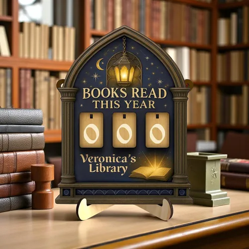 Miniatura 20 de Rastreador de Lectura de Libros Personalizado, Contador de Libros Leídos Este Año, Decoración de Biblioteca, Letrero de Seguimiento de Libros