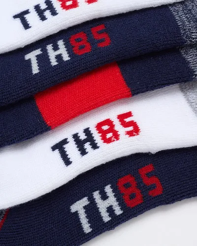 Miniatura 5 de Tommy Hilfiger Calcetines deportivos para niños, paquete de 6 calcetines de tobillo transpirables que no se ven de corte bajo para niños y niñas