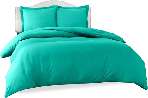 Miniatura 15 de Clara Clark Funda de edredón de microfibra ultra suave de doble cepillado, funda de edredón con cierre de botón y 2 fundas de almohada, color azul
