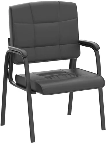 Miniatura 4 de Naomi Home Sillas de oficina para invitados, sillas apilables de piel sintética con reposabrazos, cómodo asiento de recepción para clínicas