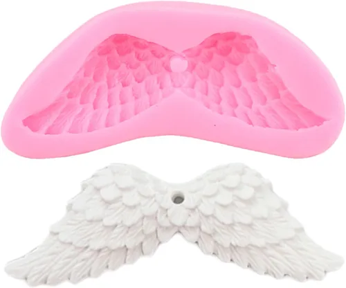 Miniatura 9 de ZiXiang Molde de silicona para bebé, alas de ángel, moldes para fondant, moldes de silicona de querubín de ángel para baby shower, decoración