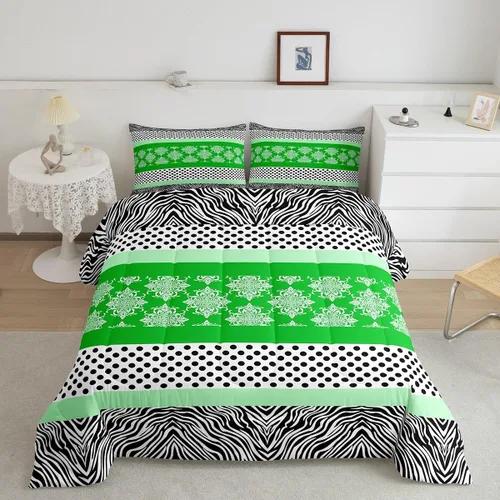Miniatura 20 de Juego de ropa de cama individual de piel de cebra, guepardo y leopardo, para niños y adultos, juego de edredón de piel de animales salvajes
