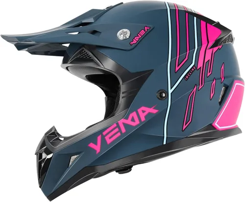 Miniatura 4 de Casco para Dirt Bike YEMA aprobado por DOT - Casco de motocross ATV MX BMX todoterreno de cara completa con 8 ventilaciones y forro removible, casco