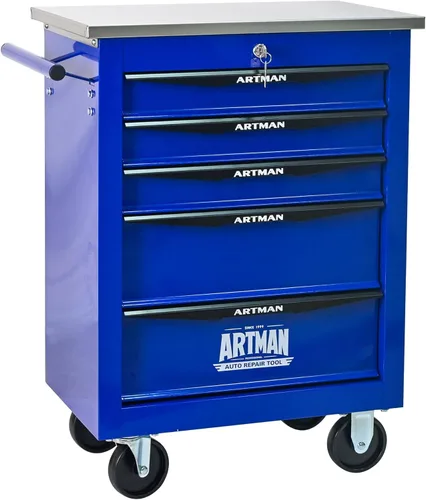 Miniatura 24 de Carro de herramientas con 7 cajones con ruedas, cofre de almacenamiento de herramientas con ruedas multifuncional, organizador de cajones con ruedas