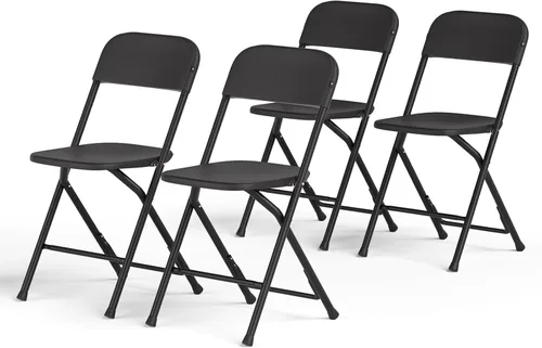 Magshion Sillas plegables de plástico, paquete de 4 sillas de comedor plegables para bodas, fiestas, eventos, exteriores, interiores, silla ligera