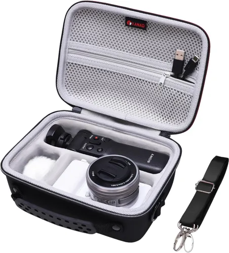 Miniatura 7 de XANAD Funda rígida para cámara Sony Alpha ZV-E10 / ZV-1 / ZV-1F / ZV-1 II Vlogging con kit de accesorios Vlogger trípode (GP-VPT2 BT) y micrófono