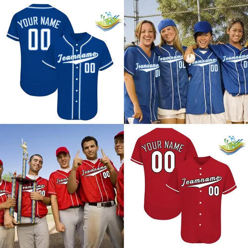 Miniatura 6 de Camiseta de béisbol personalizada para hombre, a rayas, con botones, cosidas, para mujeres, jóvenes, niños, uniforme deportivo