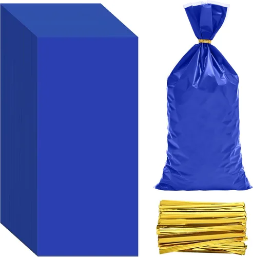 Miniatura 13 de Lecpeting 100 bolsas de celofán, bolsas de plástico para dulces con lazos giratorios para envoltura de regalo, cumpleaños, boda, baby shower