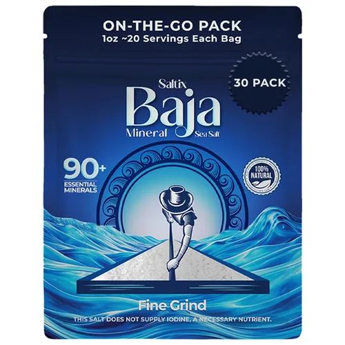 Miniatura 12 de Saltix Sal marina gruesa Celtic Grey On-The-Go 20 paquetes de bolsas resellables (1 onza ~ 20 porciones cada uno) 100% natural, gris francés sin