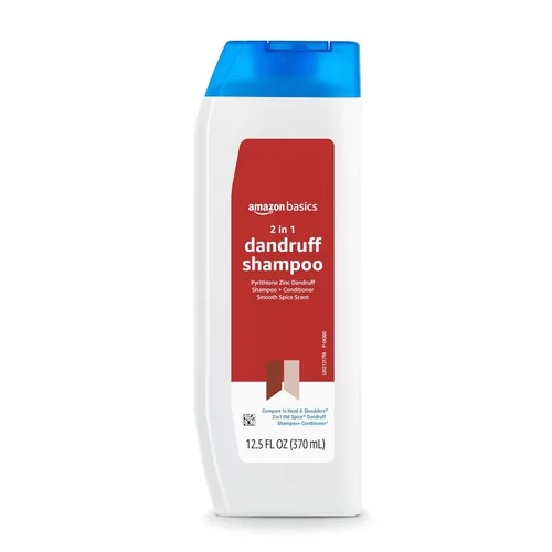 Amazon Basics Champú y acondicionador 2 en 1 para la caspa para hombres, aroma suave a especias, 14.2 onzas líquidas, 1 paquete (anteriormente