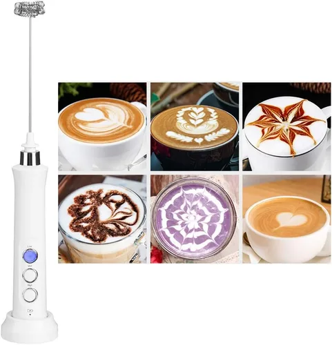 Miniatura 6 de Mezclador de mano eléctrico portátil USB batidor de huevos eléctrico espumador de leche agitador de café mezclador utensilios de cocina blanco