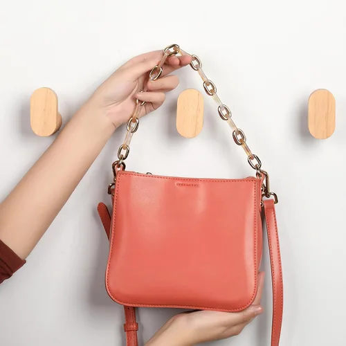Miniatura 6 de Ganchos de pared de madera, paquete de 2 ganchos de madera modernos minimalistas montados en la pared, perchero de pared de abrigo de madera