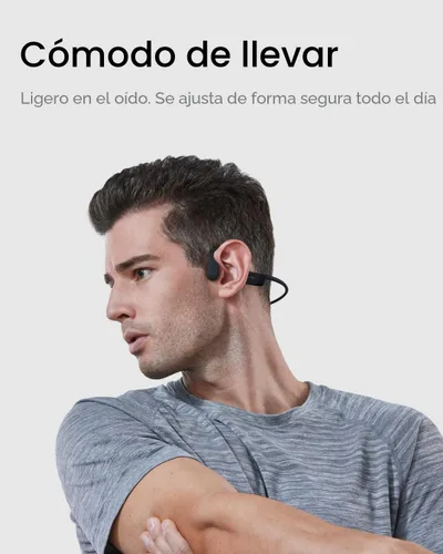 Miniatura 3 de SHOKZ OpenRun Mini - Auriculares de conducción ósea de oído abierto, auriculares deportivos inalámbricos con Bluetooth para correr y entrenar, Negro
