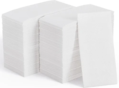 Miniatura 8 de JOLLY CHEF Paquete de 200 servilletas de papel desechables, servilletas de baño suaves para invitados, toallas de mano de papel blanco de 2 capas