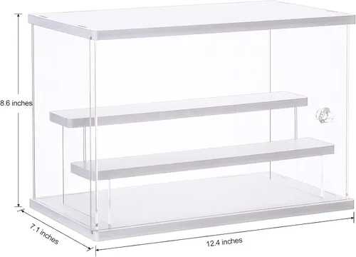 Miniatura 2 de CECOLIC Vitrina de acrílico, caja de almacenamiento transparente, cubo de encimera para coleccionables, figuras de acción, figuras en miniatura