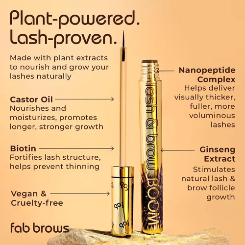 Miniatura 3 de Fab Lash and Brow Boom – El mejor suero de crecimiento de pestañas y cejas – Suero de pestañas para pestañas y cejas más gruesas, más largas
