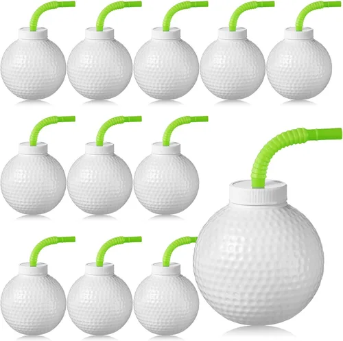 Miniatura 8 de Sumind 12 vasos deportivos con pajitas y tapas, vasos de plástico de 17 onzas a granel para adultos, cumpleaños, fiestas temáticas, suministros