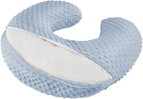 Miniatura 3 de Almohada de lactancia para biberón y lactancia materna, elementos esenciales de lactancia de comodidad ergonómica para mamá y bebé, almohada de Azul