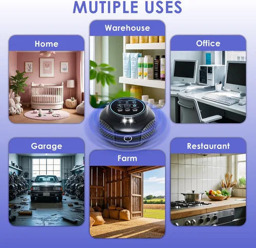 Miniatura 6 de Enchufe ultrasónico repelente de ratones, dispositivo de disuasión de roedores LED de 360°, repelente electrónico de plagas para interiores