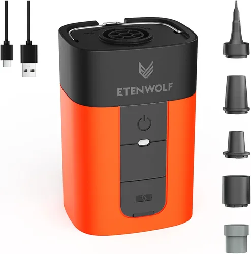 Miniatura 7 de ETENWOLF AIR 5 - Bomba de aire para inflables, bomba de aire eléctrica portátil con batería de 5200 mAh, inflador rápido y desinflador 4X, bomba