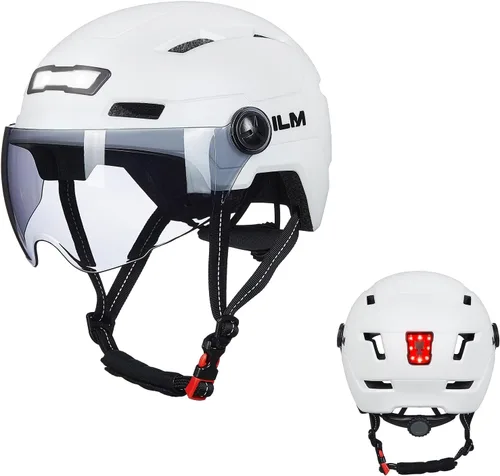 Miniatura 10 de ILM Casco de Bicicleta para Adultos con Luz LED Frontal y Trasera Recargable por USB Cascos de Bicicleta de Montaña y Carretera para Hombres