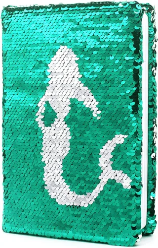 Miniatura 9 de GINMLYDA Diario de lentejuelas para niñas de 8.5 x 5.5 pulgadas, 160 páginas rayadas para niñas, cuaderno reversible de mariposa con secuencia