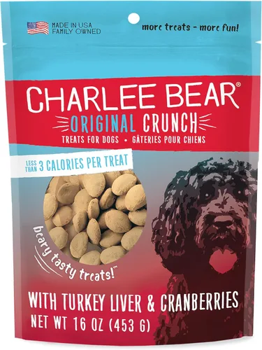 Miniatura 12 de Charlee Bear Original Crunch - Golosinas para perros, hígado de pollo, bolsa resellable de 16 onzas, golosinas de entrenamiento bajas en calorías