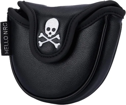 Miniatura 5 de Golf Club Skull Skeleton Mallet Putter Cover Magnetic Closure PU Leather Headcover