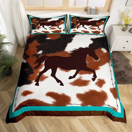Miniatura 25 de Feelyou Juego de ropa de cama de animales del zoológico, tamaño individual, funda de edredón de animales de dibujos animados para adolescentes
