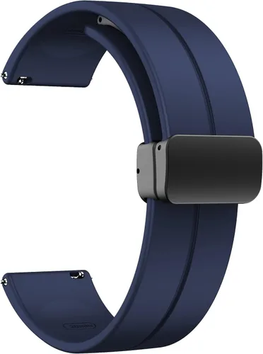 Miniatura 8 de Lamshaw Correa deportiva compatible con Garmin Forerunner 965, correa de repuesto de silicona suave con hebilla magnética compatible con Garmin