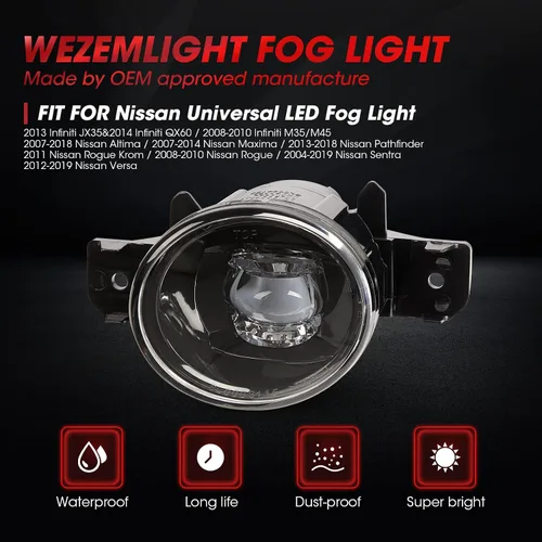 Miniatura 4 de Nueva Versión Luz Antiniebla LED de Reemplazo Para 2004-2018 Nissan Sentra /11-14 Nissan Maxima/Altima Sedan 07 en adelante/14-16 Rogue/08-10