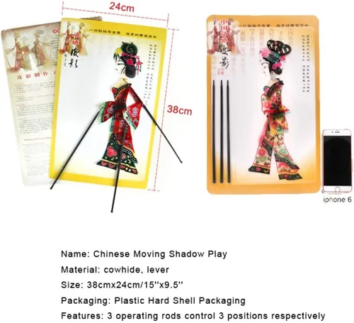 Miniatura 2 de LimiFas - Marionetas de mano con sombra, 15.0 x 9.6 in, diseño de sombras chinas, Plástico, Diaochan