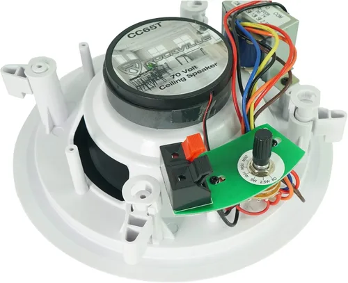 Miniatura 8 de Rockville Paquete blanco CC80T: (6) pares de altavoces de techo comerciales de 70 V de 2 vías de 8 pulgadas, RCS180-6 184 vatios RMS 6 zonas