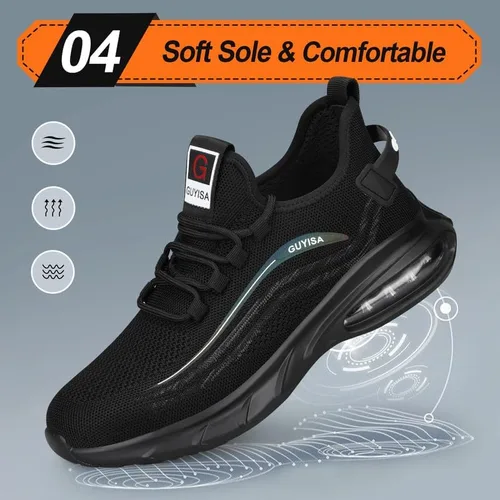 Miniatura 5 de Zapatos deportivos con punta de acero para hombre, zapatos ligeros para hombre, zapatos de trabajo cómodos, zapatos de seguridad con amortiguación