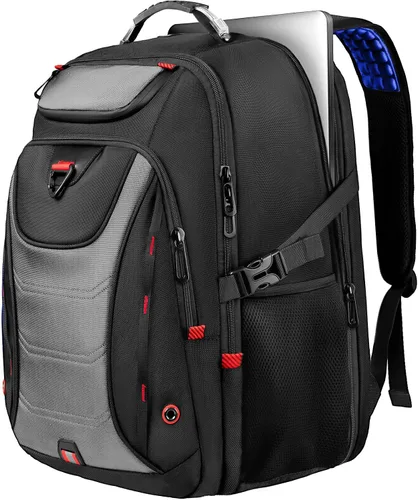 Miniatura 7 de Z-MGKISS Mochila de viaje extra grande de 55 L, mochila para laptop de 18.4 pulgadas para hombres, resistente al agua, aprobada por la TSA, bolsa