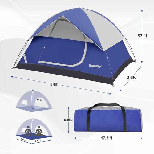 Miniatura 3 de Tienda de campaña impermeable para 2/3/4 personas para camping, ligera y fácil de instalar, tienda de campaña para senderismo al aire libre, tienda