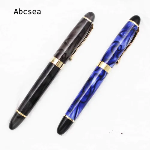 Miniatura 3 de Juego de 2 bolígrafos Jinhao 450 de punta fina, color negro medio (flor azul y verde), con 5 recambios estándar negros de 0.020 in