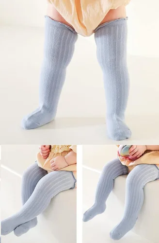Miniatura 6 de Calcetines altos hasta la rodilla para bebés, recién nacidos, calcetines de algodón para uniforme de algodón, calcetines de algodón cálido