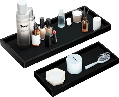 Miniatura 15 de BBK Bandeja de Tocador de Baño - Paquete de 2 (7.8" y 11.8") Bandejas de Silicona para Baño para Encimera, Bandeja para Perfume Llaves Baratijas
