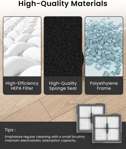 Miniatura 5 de Paquete de 4 filtros HEPA de repuesto compatibles con aspiradora robot Roborock Q10 S5/Q10 S5+/Q10 X5/Q10 X5+ Filtros lavables de repuesto Kit