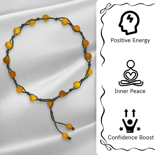 Miniatura 120 de Amazing Gemstone Crystal Anklet Ankle Bracelets for Women - Waterproof Beaded Healing Crystal Anklets, Plus Size Chakra Gemstone Bead Anklet