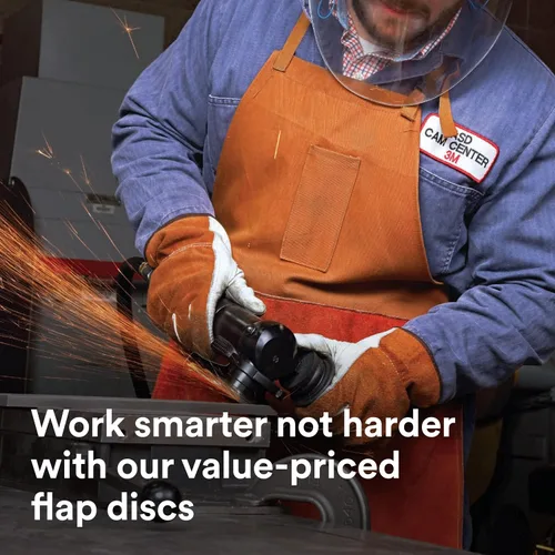 Miniatura 8 de 3M Disco de Solapa 769F, Tipo 27, 80+, 4-1/2 in x 7/8 in, Abrasivo de Alto Rendimiento, Disco de Rectificado y Acabado de Grano Cerámico