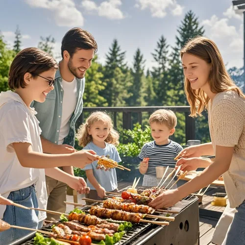 Miniatura 4 de Brochetas de bambú de 8 pulgadas para barbacoa, aperitivo, fruta, cóctel, kebab, kabob, parrilla, fuente de chocolate, cocina, manualidades