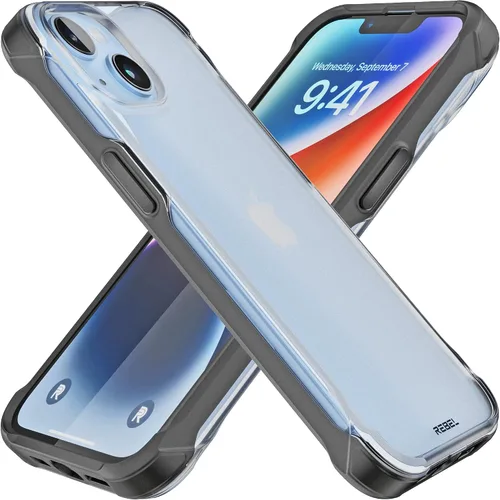 Miniatura 14 de Phone REBEL - Funda transparente para iPhone 14 Plus [Serie esmerilada Gen-4], textura mate translúcida, no se pone amarilla, protectores a prueba