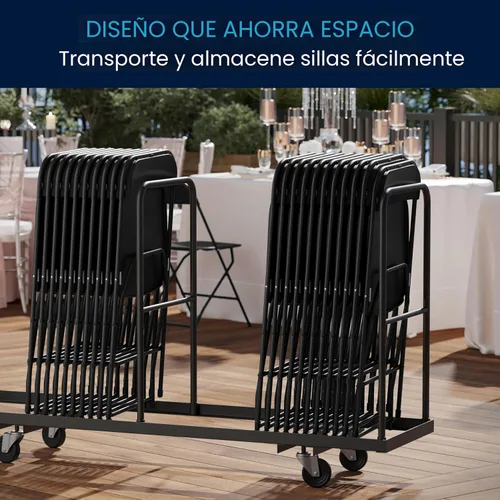Miniatura 7 de Flash Furniture Hercules - Juego de 10 sillas plegables de plástico resistentes para interiores y exteriores, sillas apilables comerciales plegables