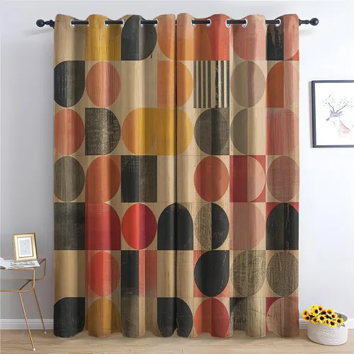 Miniatura 8 de Cortinas hexagonales blancas y negras, cortinas opacas geométricas para dormitorio, cortinas de ventana modernas, cortinas abstractas llamativas