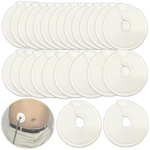 EDWERD Cubiertas de tubo G para botones de alimentación, almohadillas extra suaves y absorbentes para PD, ileostomía, cuidado del estoma, 3 pulgadas
