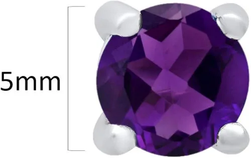 Miniatura 3 de MAX + STONE - Aretes redondos de plata de ley 925 para mujer, piedra natal de 0.197in con respaldos, Metal