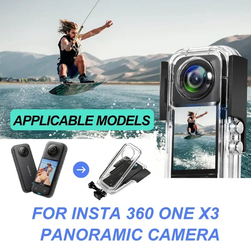 Miniatura 6 de Funda impermeable para cámara de acción Insta 360 one X3, carcasa protectora de buceo subacuático 40M con accesorios de soporte