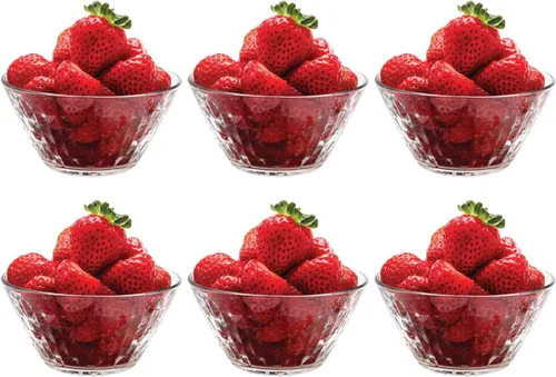 Vikko Cuencos de Vidrio - Juego de 6, Platos de Vidrio de 7 Onzas para Postre, Dulces, Preparación de Cocina, Apto para Lavavajillas